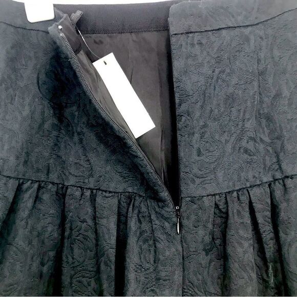 J. Crew Black Textured Jacquard Drop Waist Pleated Mini Skirt NEW - Picture 10 of 13